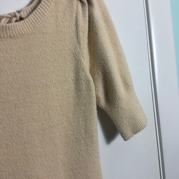 Anthropologie Daily Practice Cream puff Short Sleeve Sweater Mini DRESS Soft XS - Picture 7 of 11